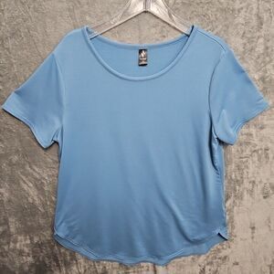 Sketchers Women's XL blue top short sleeve poly blend